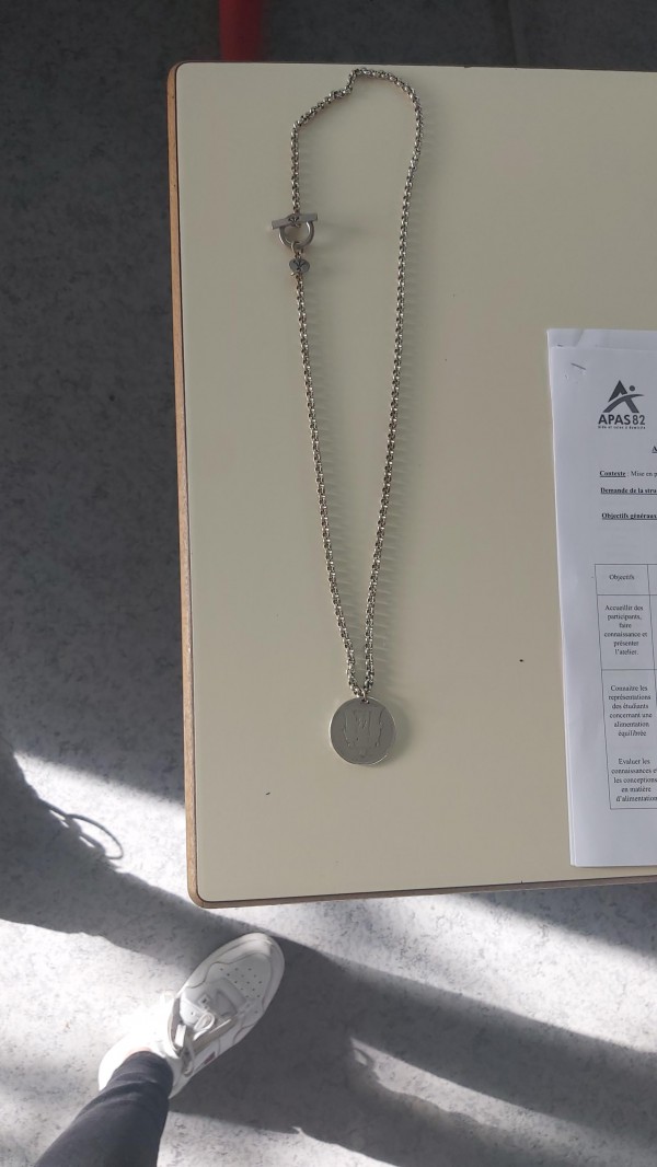 Collier chaîne avec pièce de 5Franc au bout