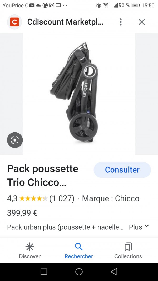 Perdu support poussette chicco