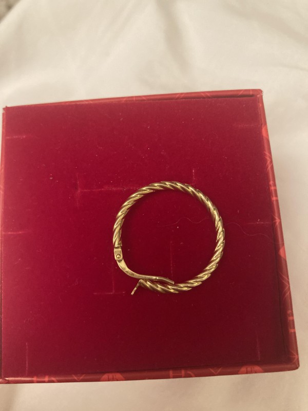 Boucle d'oreille créole Torsade or jaune