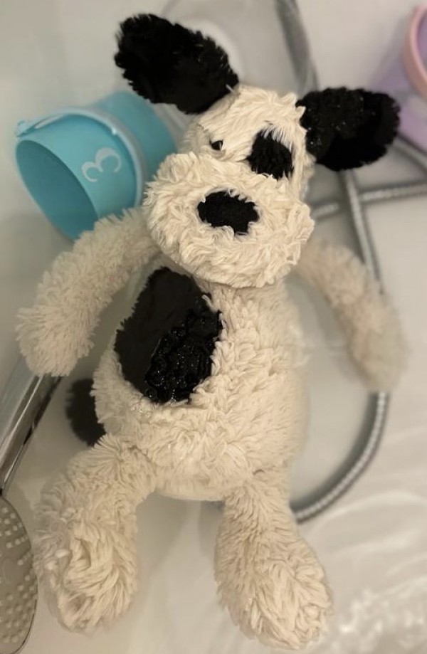 Doudou Chien Blanc & Noir - Peluche