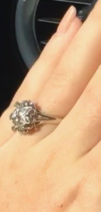 Bague ancienne or blanc