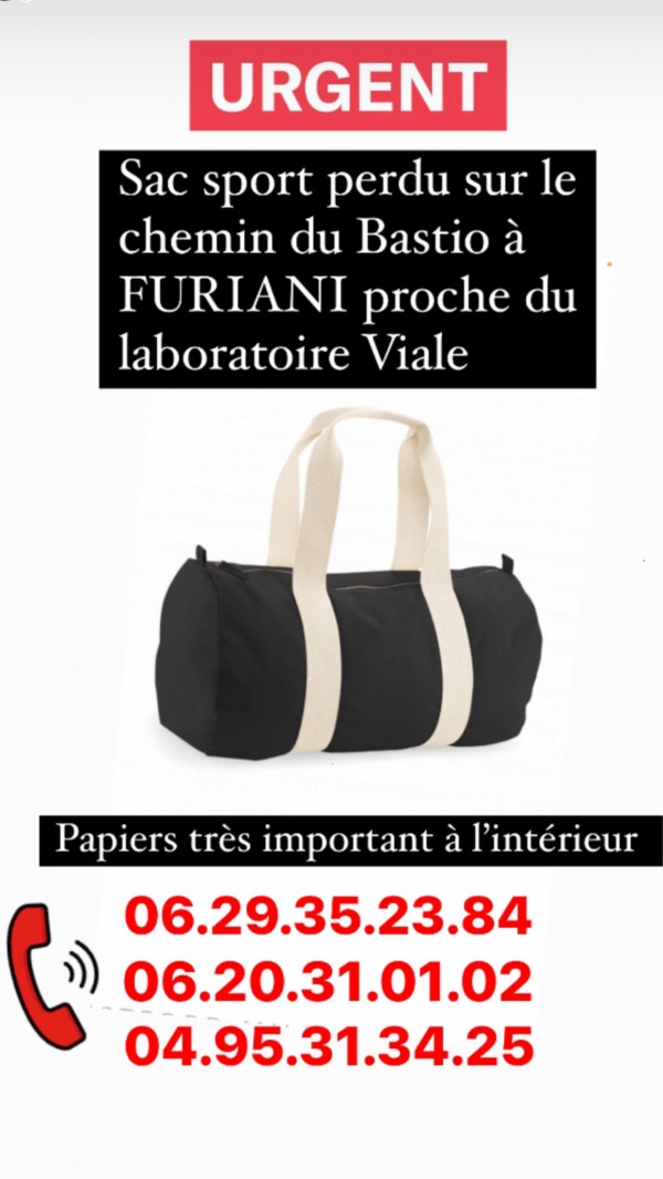 Perdu sac de sport noir et gris