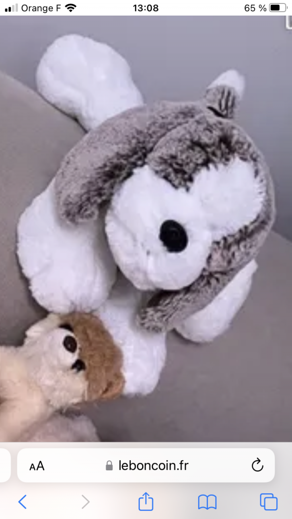 Peluche chien grosses pattes