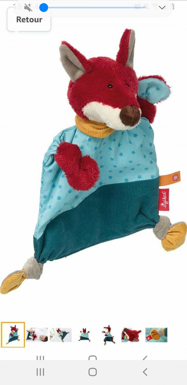 Doudou plat renard marque sigikid edition 2020 perdu
