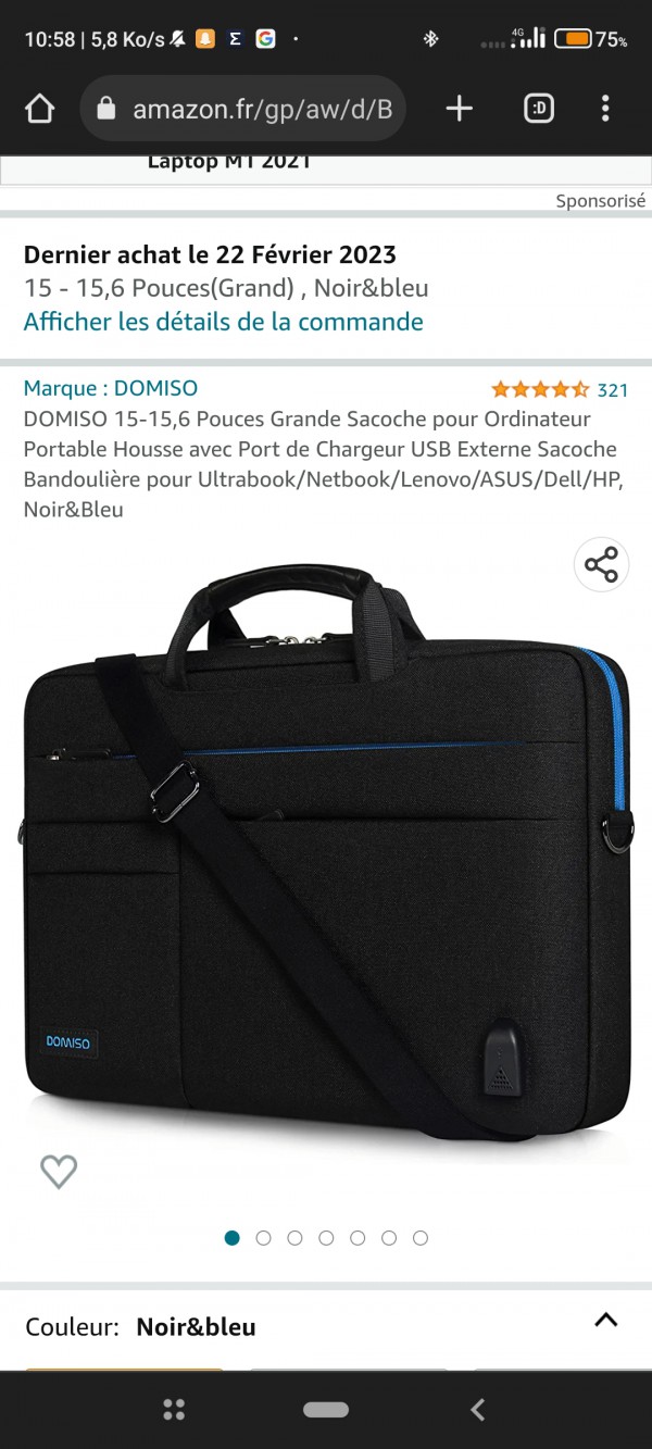 Grande sacoche noir-bleu avec PC portable Acer Nitro 5 et tablette Samsung S8 Toulouse quartier Blagnac