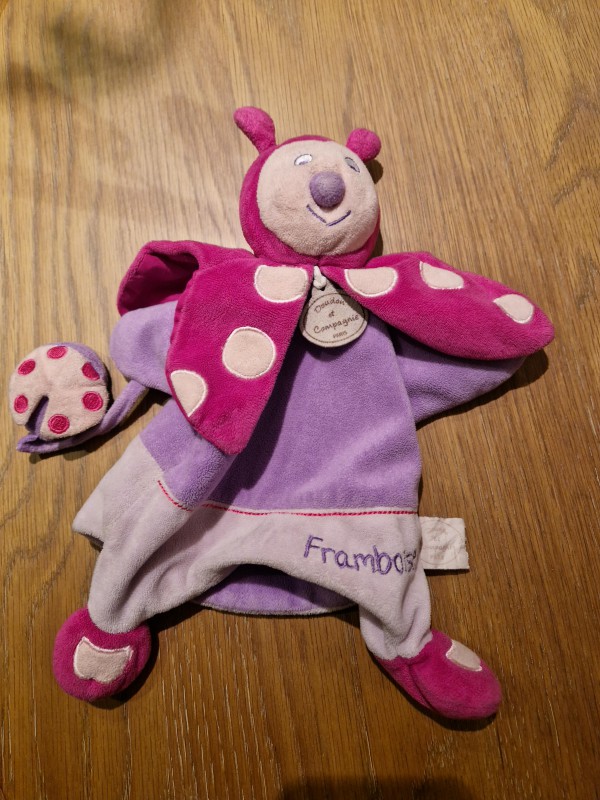 Doudou Framboiselle rose et violet