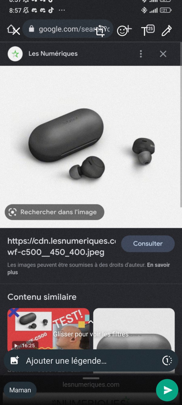 J'ai perdu mon boîtier d'écouteurs Sony noir et gris à Amiens
