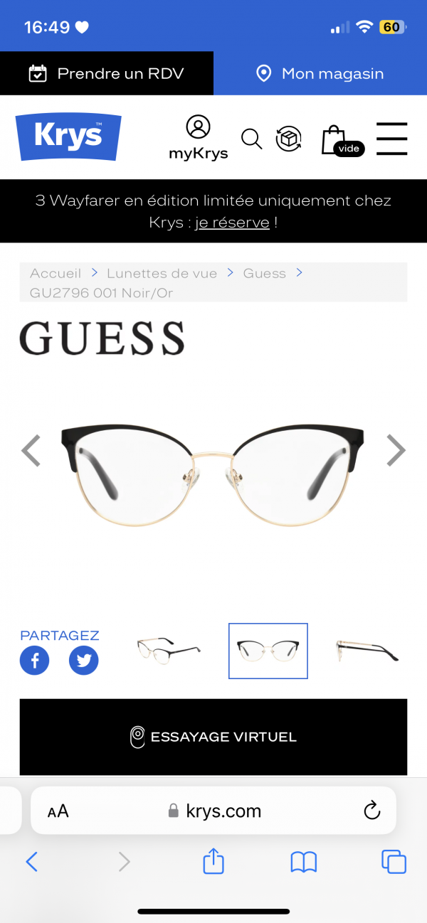 Lunettes de vue Guess, Libourne 33500
