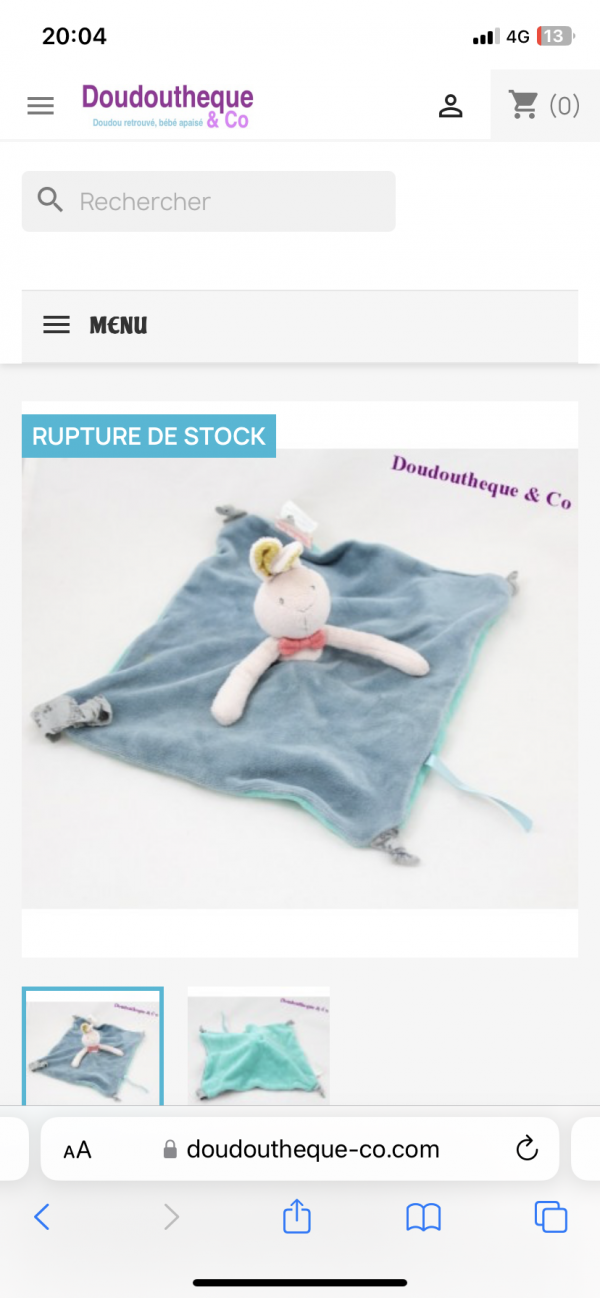 Perdu doudou plat lapin Toulouse