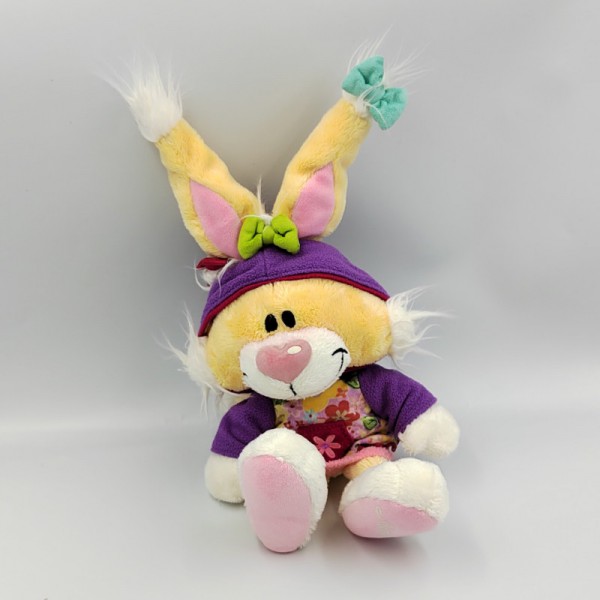 Perdu doudou didle (lapin avec écrit sous le pied mimihopp , vêtu d’une petite robe)
