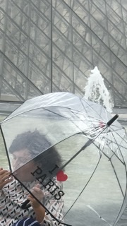 J'ai oublié un parapluie blanc transparent avec l'inion I love Paris à la gare de Vesoul sur le train Paris Vesoul. 08.08.2023
