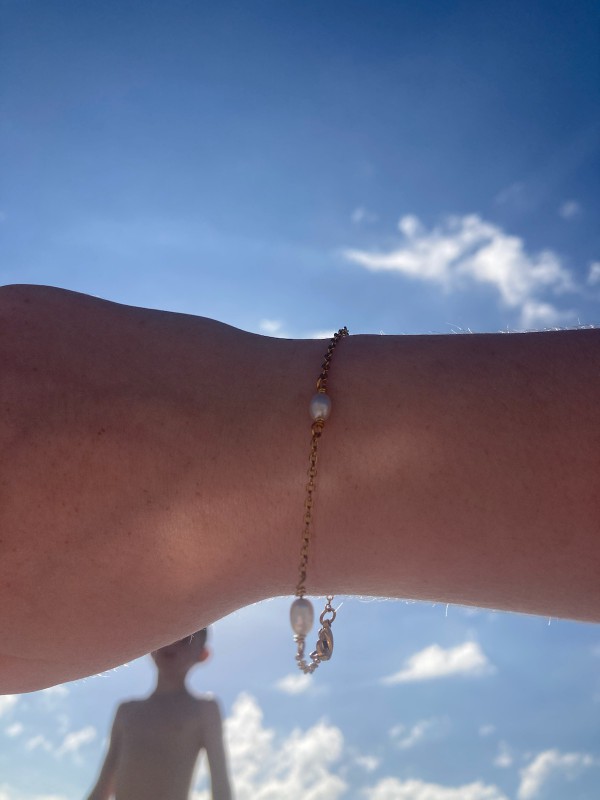 Bracelet perles blanches
