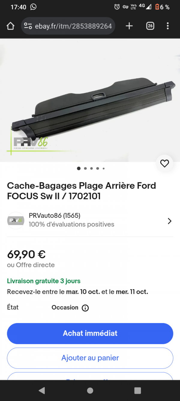 Cache bagage voiture