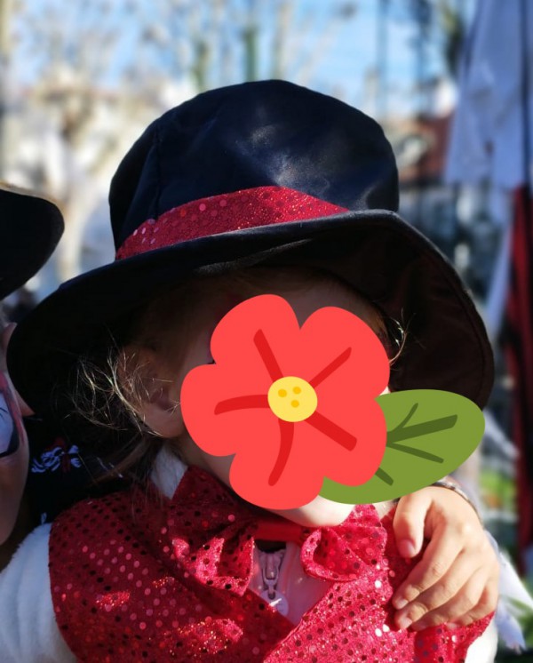 Chapeau magicien enfant sequins rouges