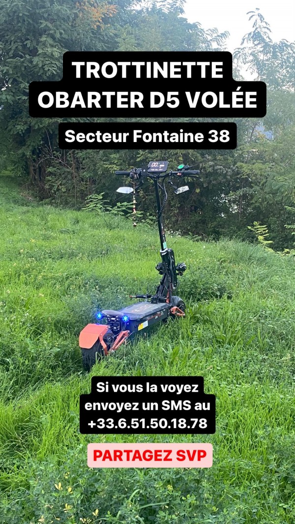 Perdu/Volé trottinette électrique à Fontaine