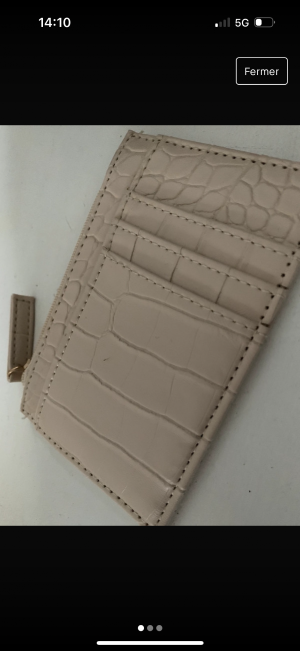 Porte monnaie blanc casser effet croco