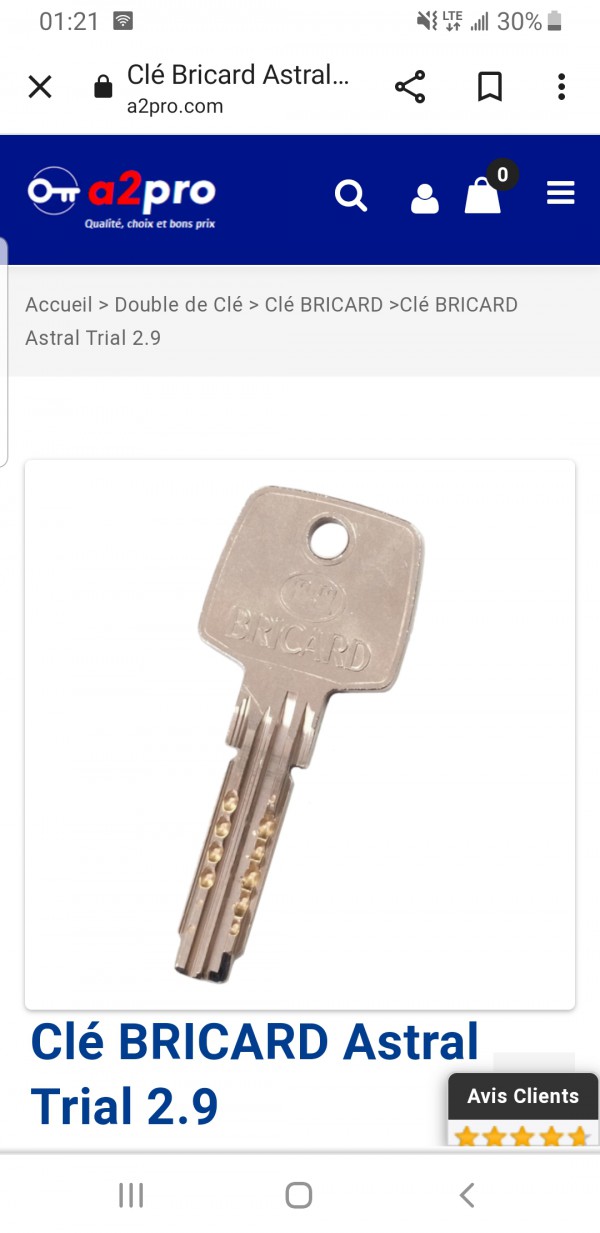 Trousseau de 4 clefs