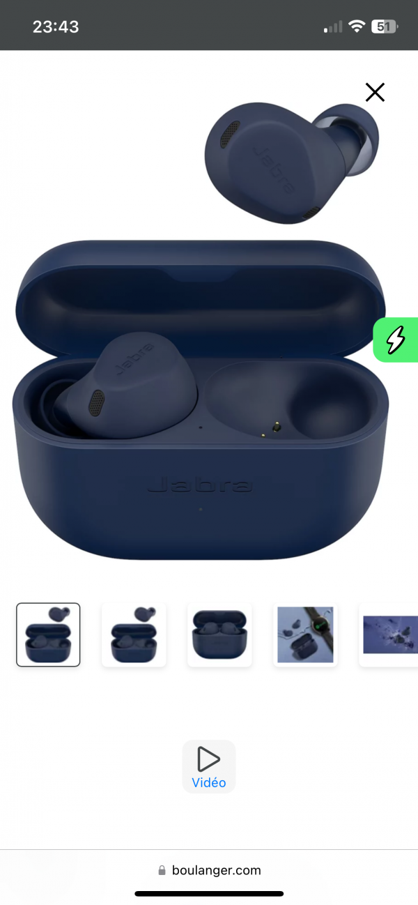 Boitier d'écouteur bleu marine sans fil de la marque jabra