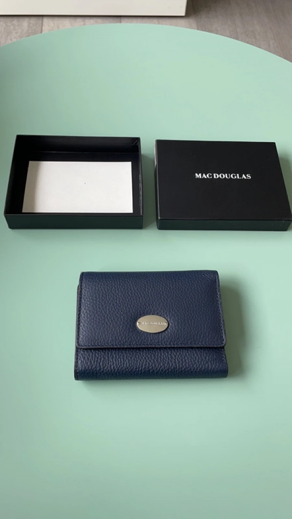 Perdu Portefeuille bleu marine en Cuir Mac Douglas