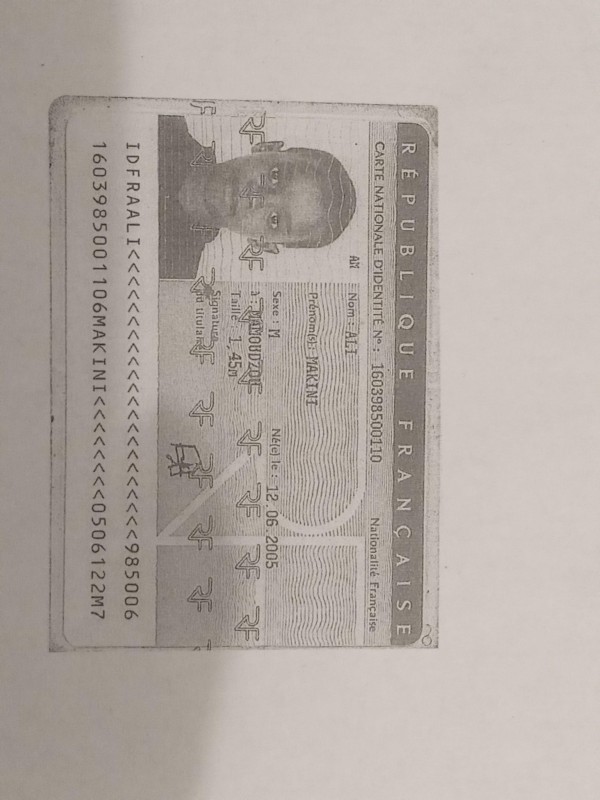 J'ai perdue ma carte d'identité