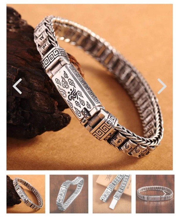 Bracelet argent massif FENG