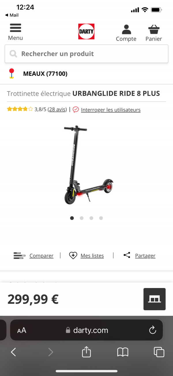 Oublier trottinette électrique dans le bus 19 qui partez de meaux